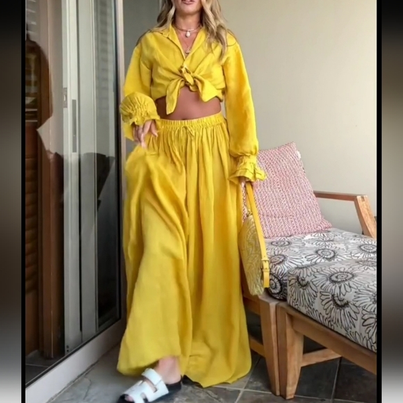 Zara Long Ramie Skirt - Picture 10 of 11